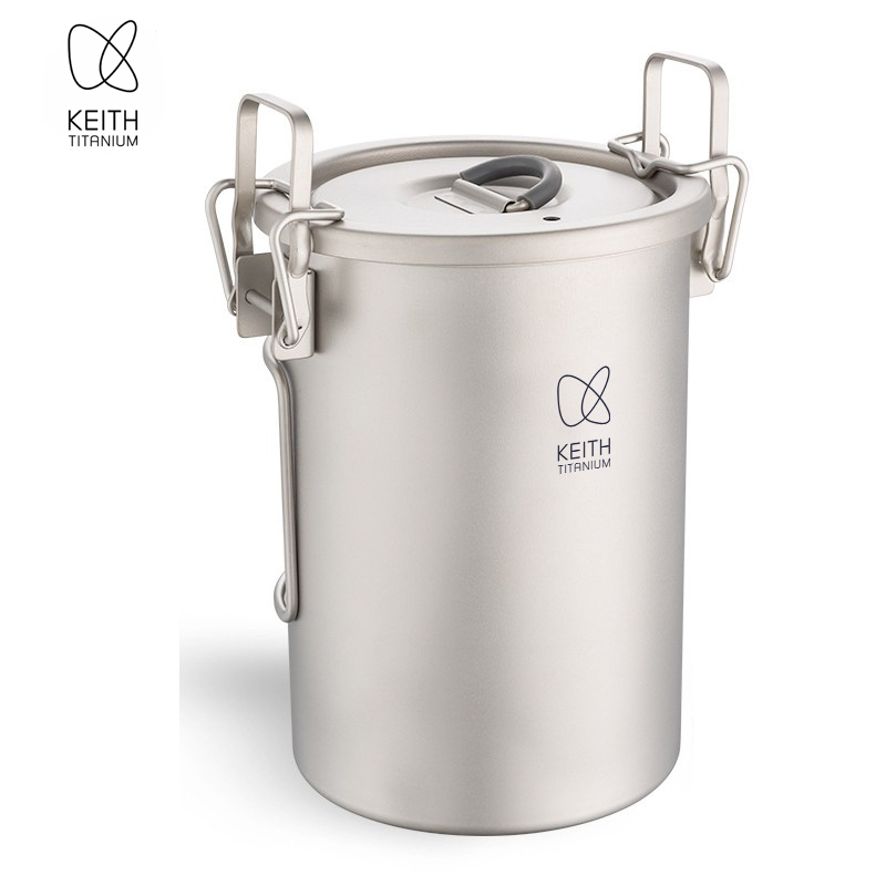 Camping Cooking Accessories - KEITH Pure Titanium Rice Cooker, 900ml