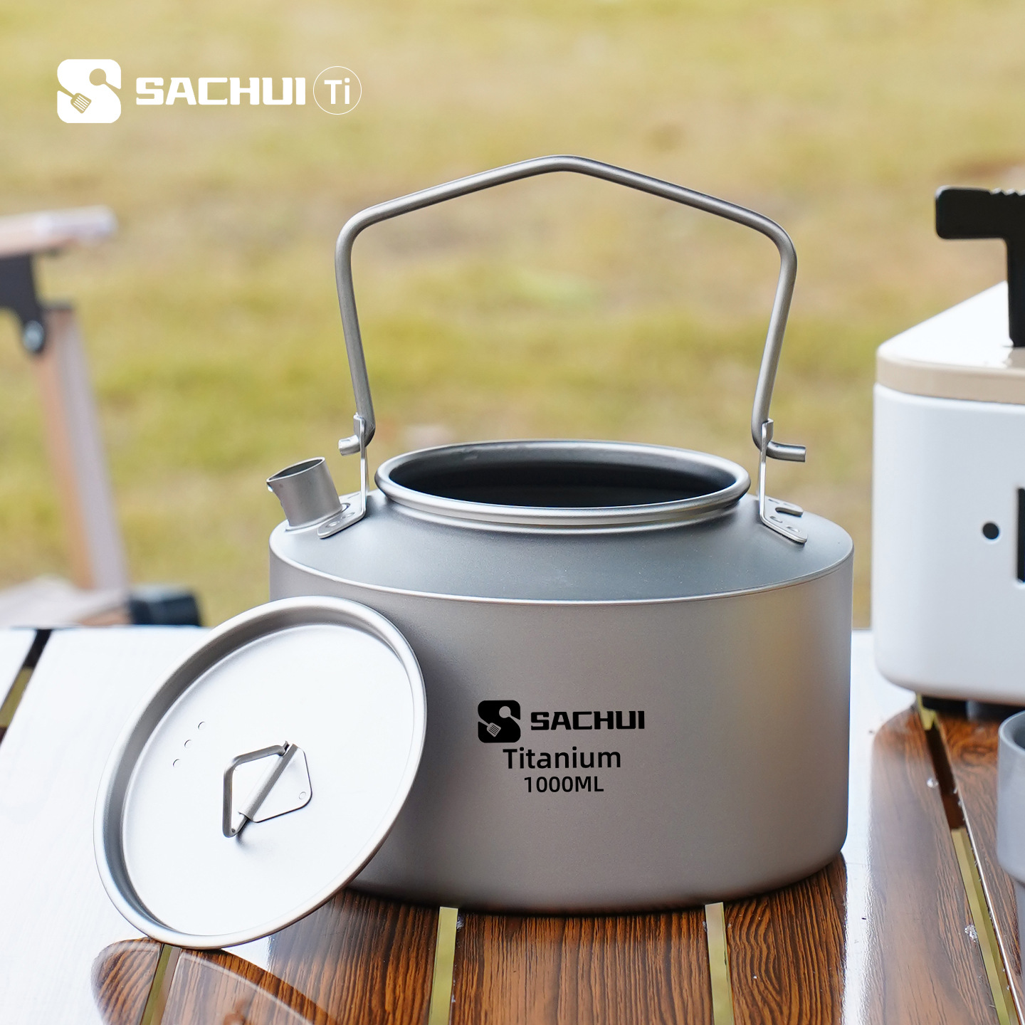 Camping Cooking Accessories - 1000ML Pure Titanium Kettle Outdoor Ultralight