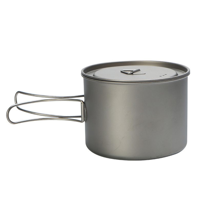 Camping Cooking Pot - Outdoor Picnic Titanium Cooking Pot 750ml