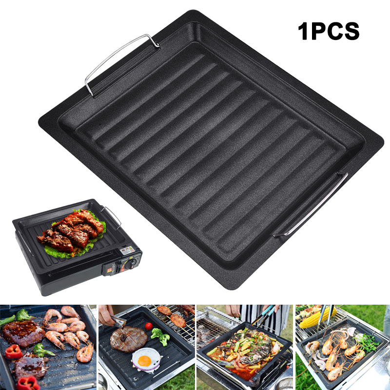 Camping Cooking Pot - Outdoors Thick Square Grill Pan With