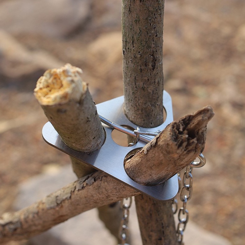 Camping Cooking Multi Tool - Stainless Steel Camping Tripod Portable Detachable