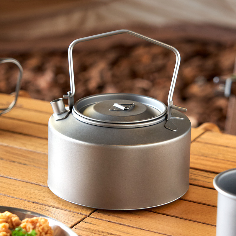 Camping Cooking Pot - Camping Water Cooking Kettle Titanium Kettle