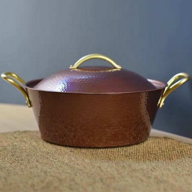 Camping Cooking Pot - Handcrafted Vintage Copper Pot,Camping Thickened Pot