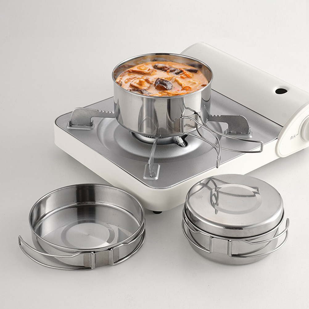 1Set Stainless Steel Camping C - огляд і ціна Camping Lightweight Cooking Pot