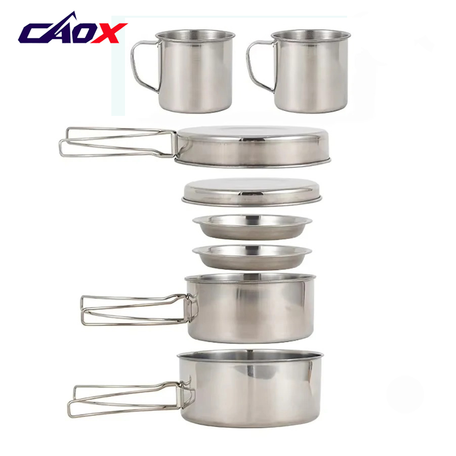 CAOX 8pcs/Set Camping Cookware - огляд і ціна Camping Cooking Hot Plate