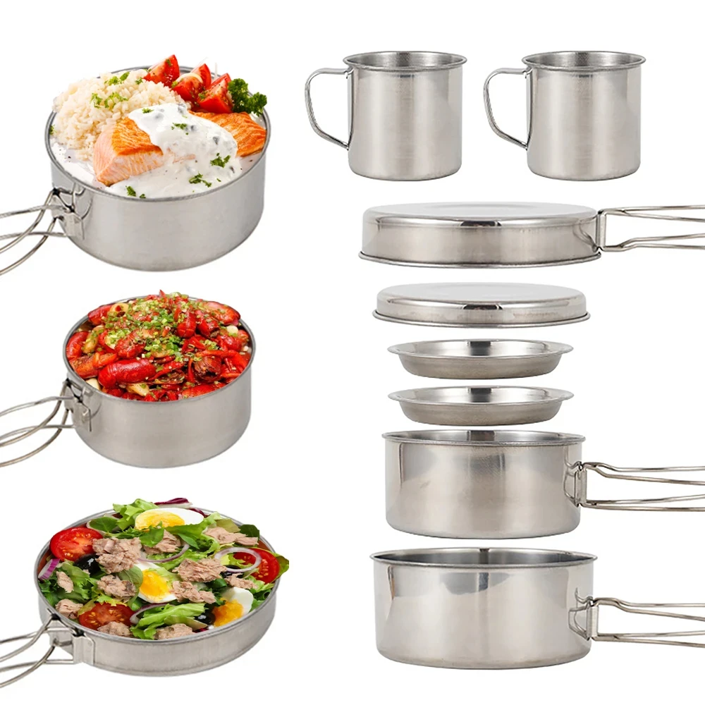 8pcs/Set Camping Cookware Mess - огляд і ціна Camping Cooking Hob