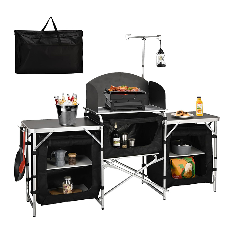 Custom Versatile 3 Cabinets Re - огляд і ціна Camping Cooking Table With Windshield