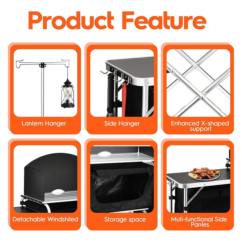 Custom Versatile 3 Cabinets Re - огляд і ціна Camping Cooking Table With Windshield