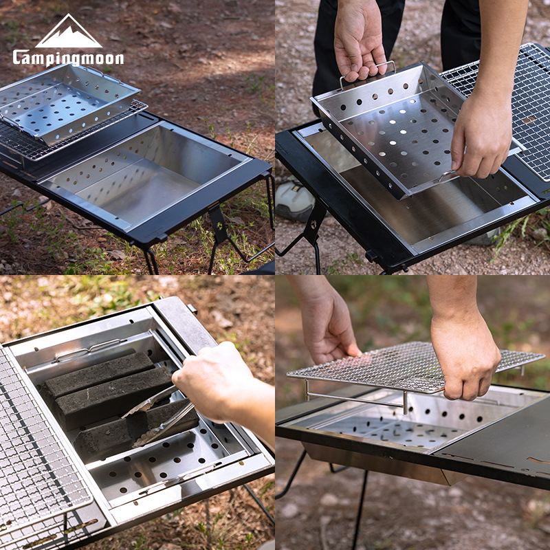 CAMPINGMOON UG-1 IGT Carbon Gr - огляд і ціна Camping Cooking Table With Windshield