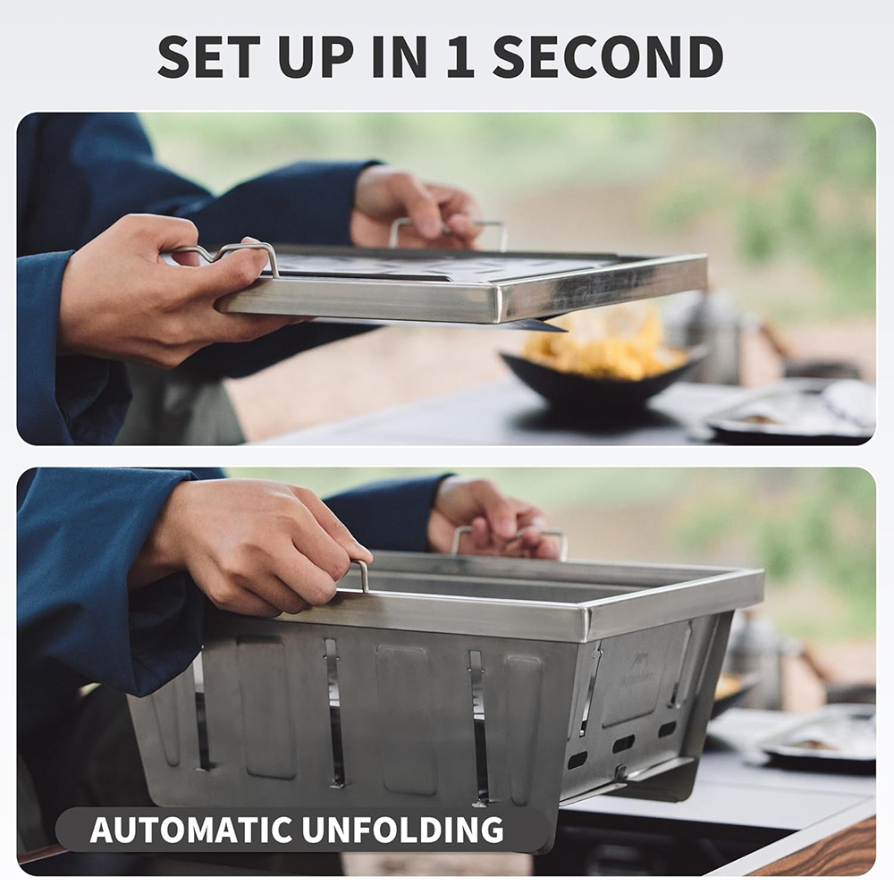 Naturehike Camping Charcoal Gr - огляд і ціна Camping Cooking Table With Windshield