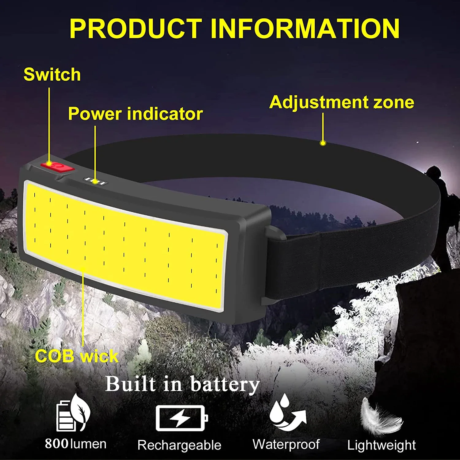 COB Portable LED Headlights Ou - огляд і ціна Camping Cooking Fish