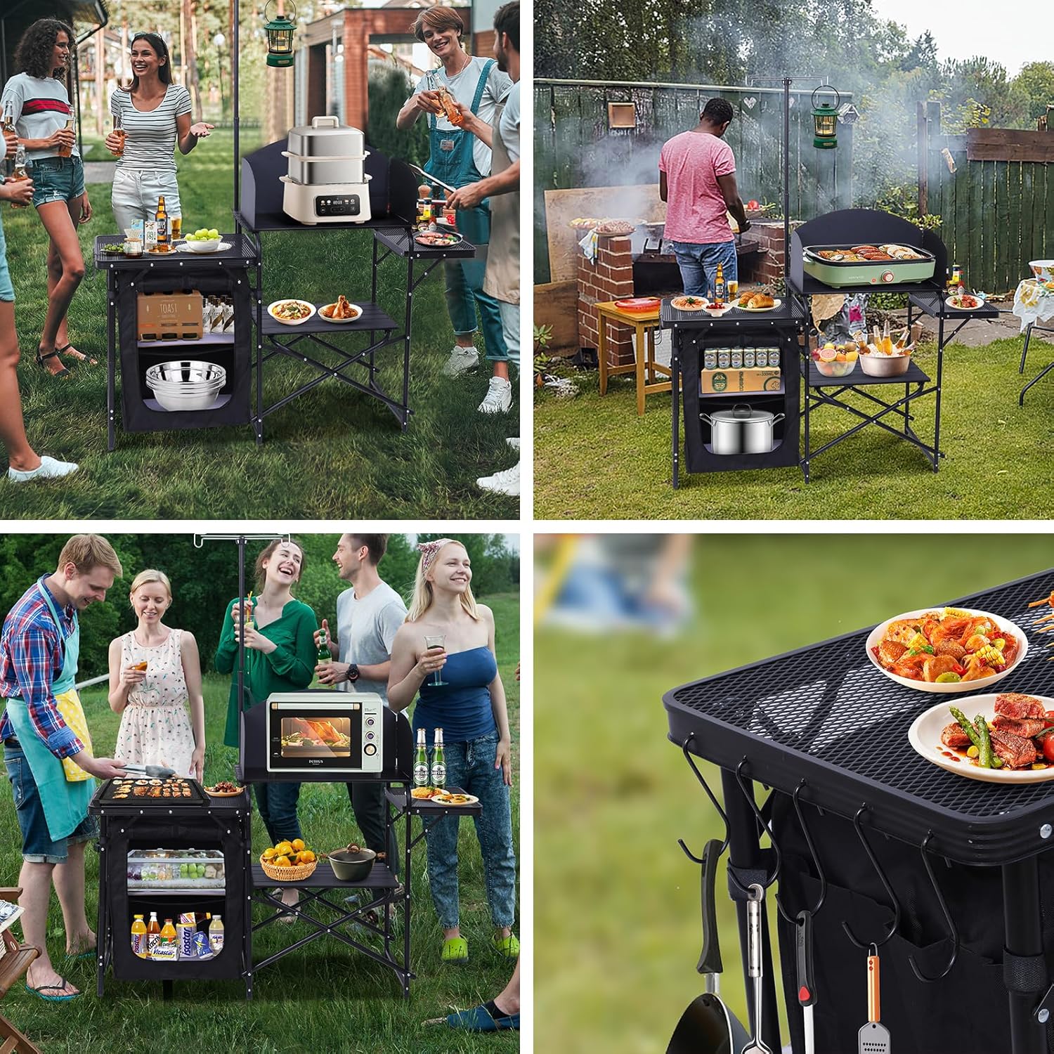 Camping Kitchen Station, Foldi - огляд і ціна Camping Cooking Table With Windshield