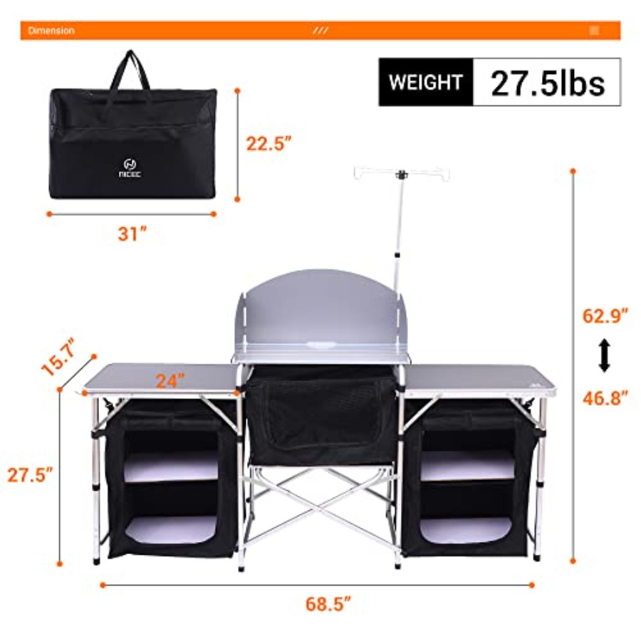 Camping Kitchen Table, Folding - огляд і ціна Camping Cooking Table With Windshield