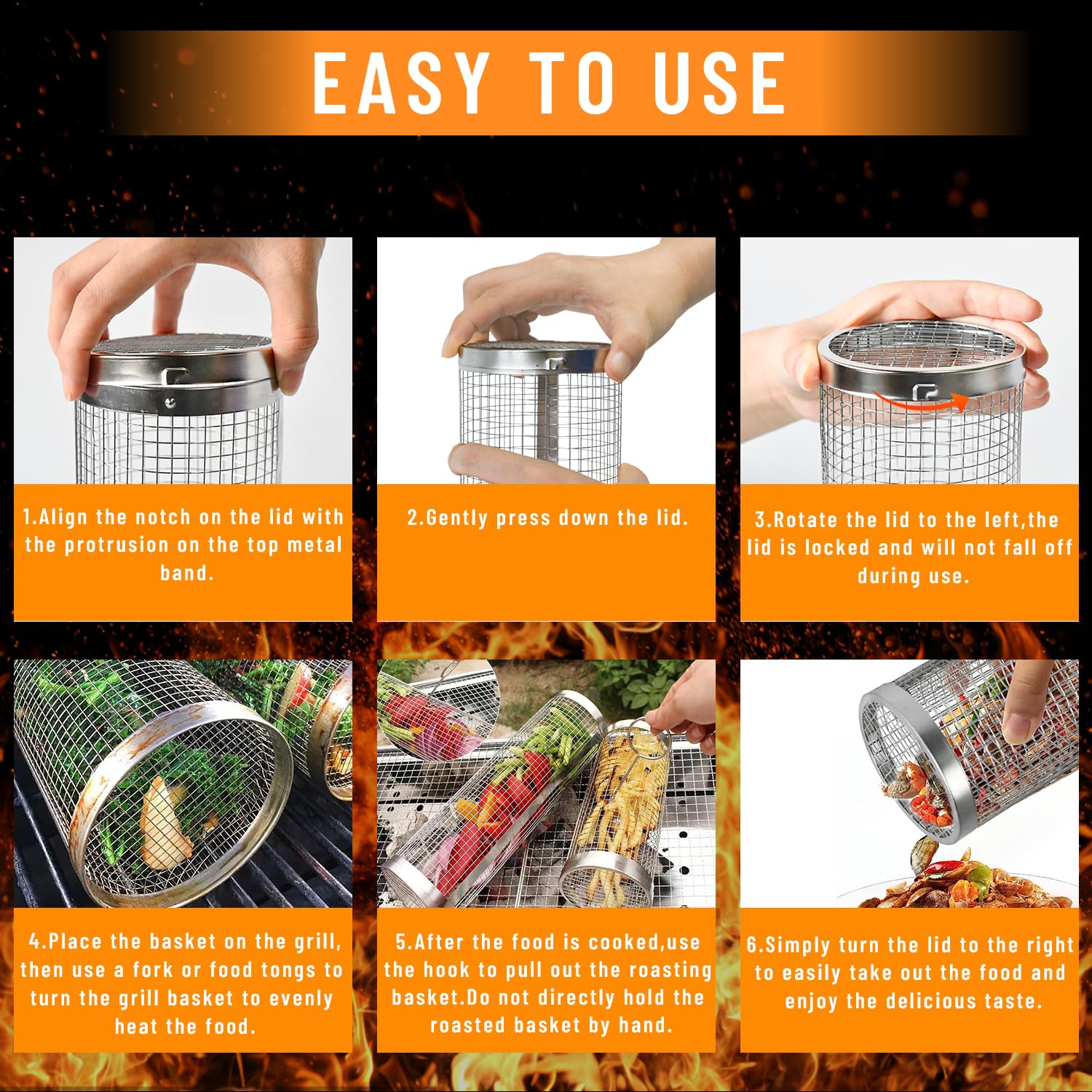 2 Pieces Rolling Grilling Bask - огляд і ціна Camping Cooking Accessories Set