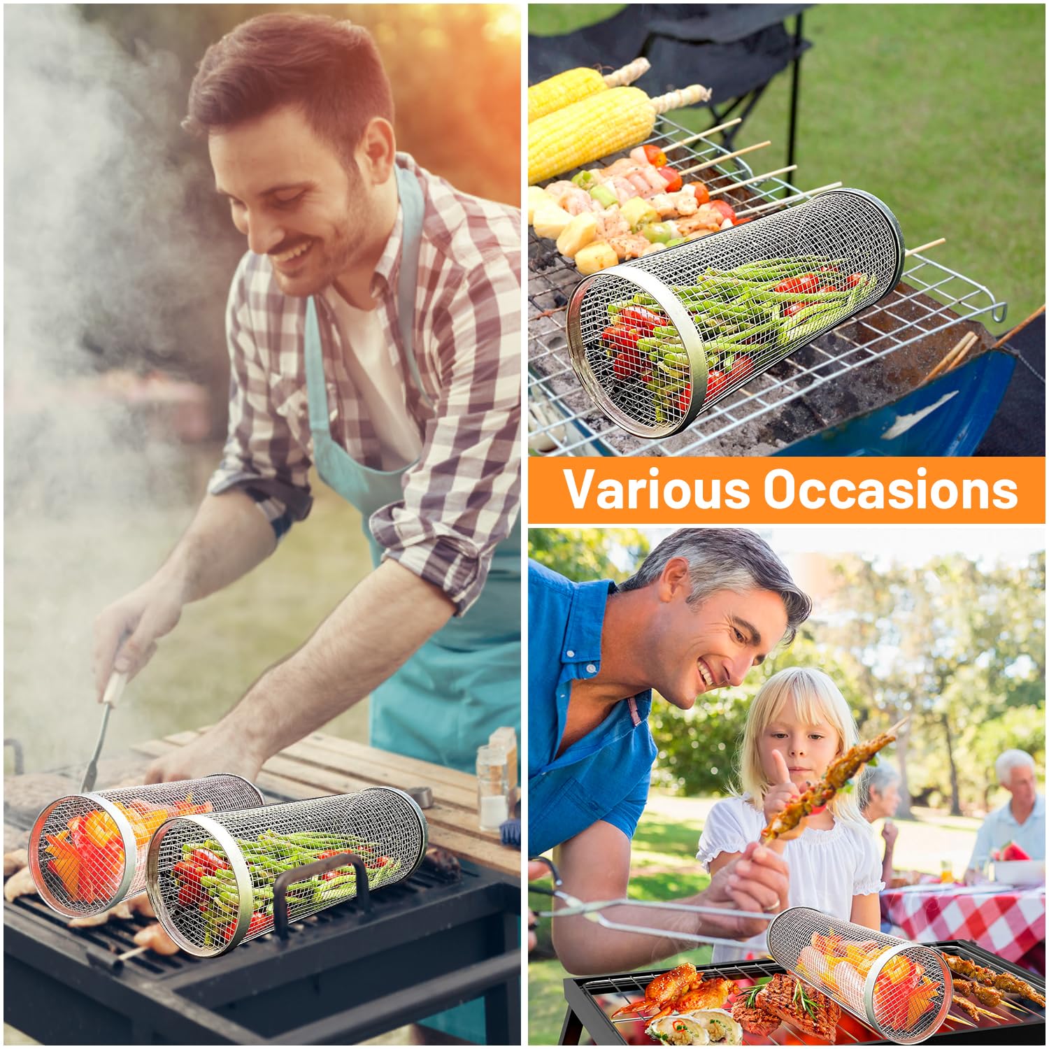 2 Pieces Rolling Grilling Bask - огляд і ціна Camping Cooking Accessories Set