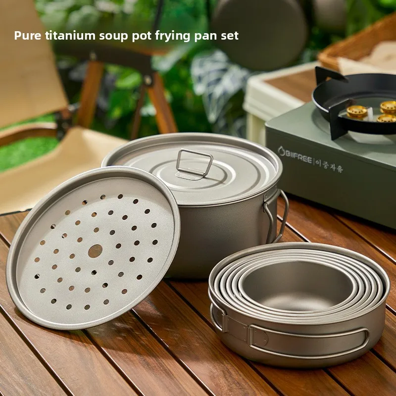 Titanium Outdoor Pot Set Picni - огляд і ціна Camping Lightweight Cooking Pot