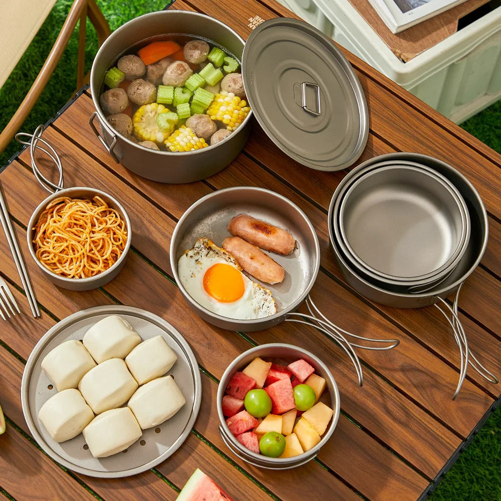 Titanium Outdoor Pot Set Picni - огляд і ціна Camping Lightweight Cooking Pot