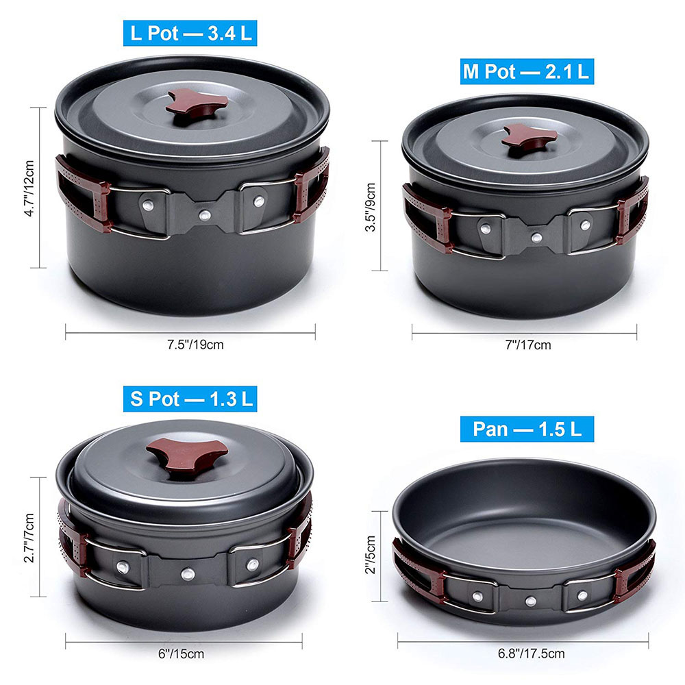 Outdoor Camping Cookware Kit N - огляд і ціна Camping Lightweight Cooking Pot