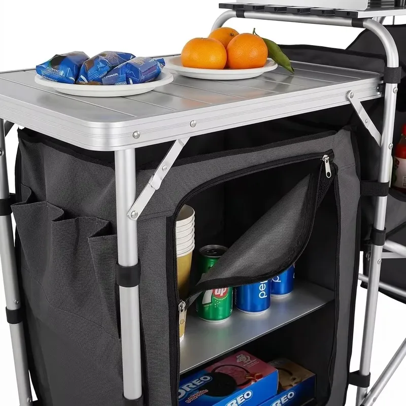 Wholesale Large Aluminum Outdo - огляд і ціна Camping Cooking Table With Windshield